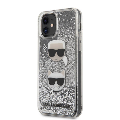 iPhone 11 Kılıf Karl Lagerfeld Sıvılı Simli K&C Dizayn Kapak
