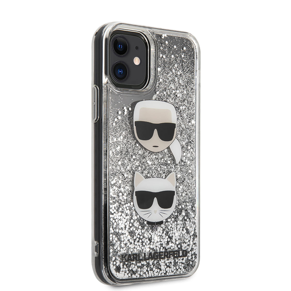 iPhone 11 Kılıf Karl Lagerfeld Sıvılı Simli K&C Dizayn Kapak