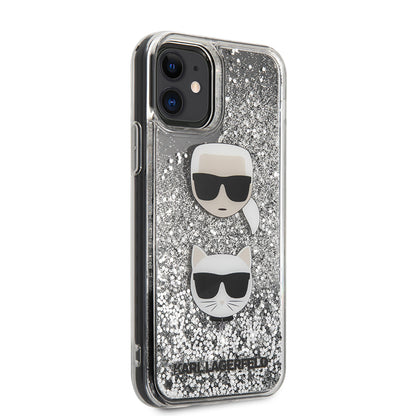 iPhone 11 Kılıf Karl Lagerfeld Sıvılı Simli K&C Dizayn Kapak