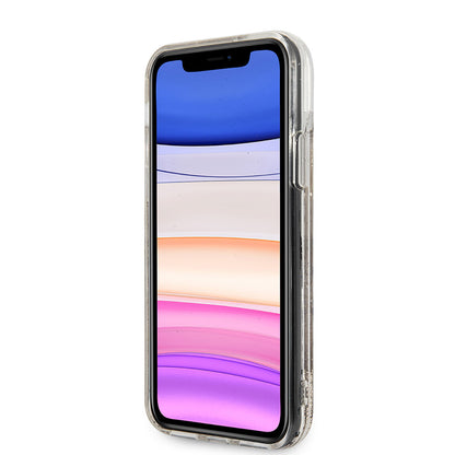 iPhone 11 Kılıf Karl Lagerfeld Sıvılı Simli K&C Head Dizayn Kapak