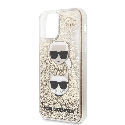 iPhone 11 Kılıf Karl Lagerfeld Sıvılı Simli K&C Head Dizayn Kapak