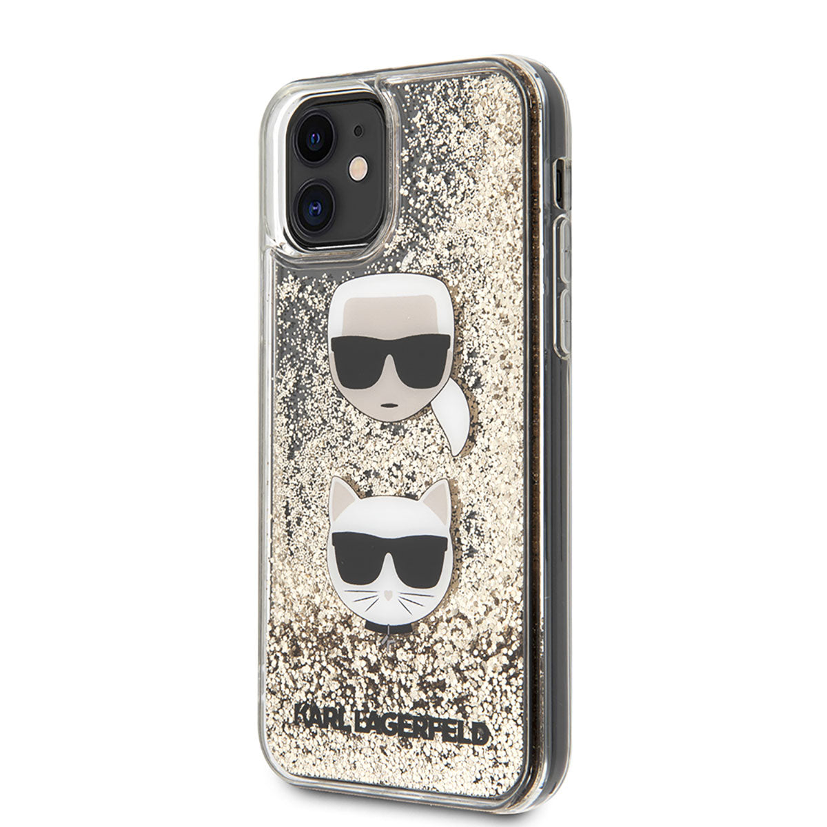 iPhone 11 Kılıf Karl Lagerfeld Sıvılı Simli K&C Head Dizayn Kapak