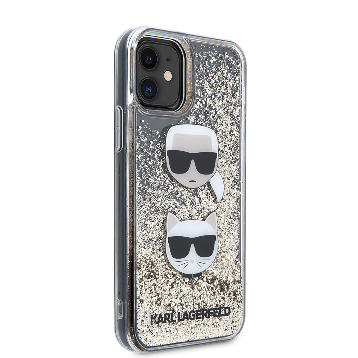 iPhone 11 Kılıf Karl Lagerfeld Sıvılı Simli K&C Head Dizayn Kapak