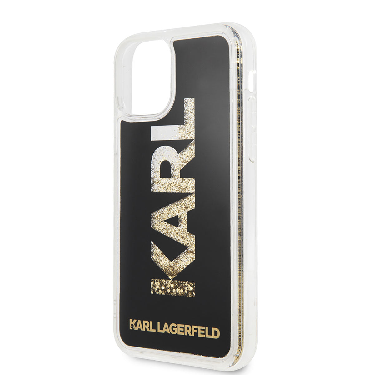 iPhone 11 Kılıf Karl Lagerfeld Sıvılı Simli Logo Dizayn Kapak