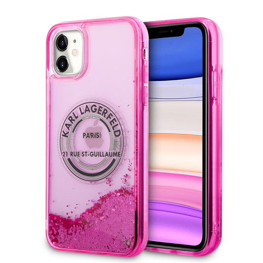 iPhone 11 Kılıf Karl Lagerfeld Sıvılı Simli RSG Dizayn Kapak