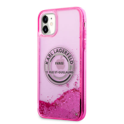 iPhone 11 Kılıf Karl Lagerfeld Sıvılı Simli RSG Dizayn Kapak