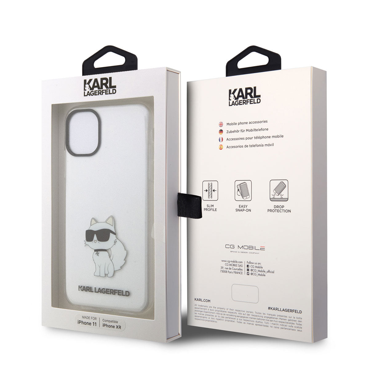 iPhone 11 Kılıf Karl Lagerfeld Transparan Choupette Dizayn Kapak
