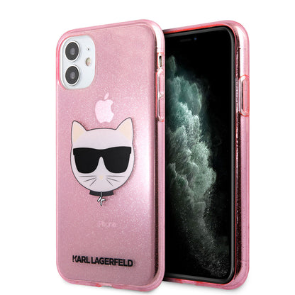 iPhone 11 Kılıf Karl Lagerfeld Transparan Choupette Head Dizayn Kapak