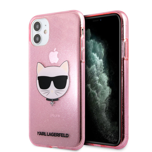 iPhone 11 Kılıf Karl Lagerfeld Transparan Choupette Head Dizayn Kapak