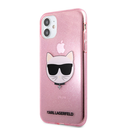 iPhone 11 Kılıf Karl Lagerfeld Transparan Choupette Head Dizayn Kapak