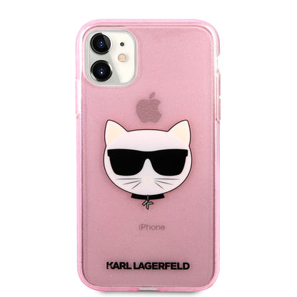 iPhone 11 Kılıf Karl Lagerfeld Transparan Choupette Head Dizayn Kapak