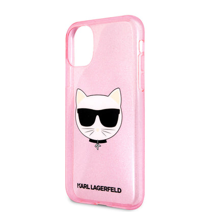 iPhone 11 Kılıf Karl Lagerfeld Transparan Choupette Head Dizayn Kapak