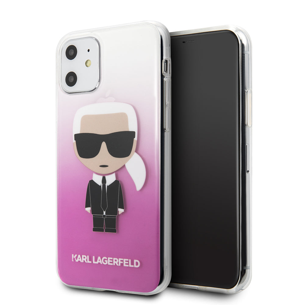 iPhone 11 Kılıf Karl Lagerfeld Yarı Transparan Karl Dizayn Kapak