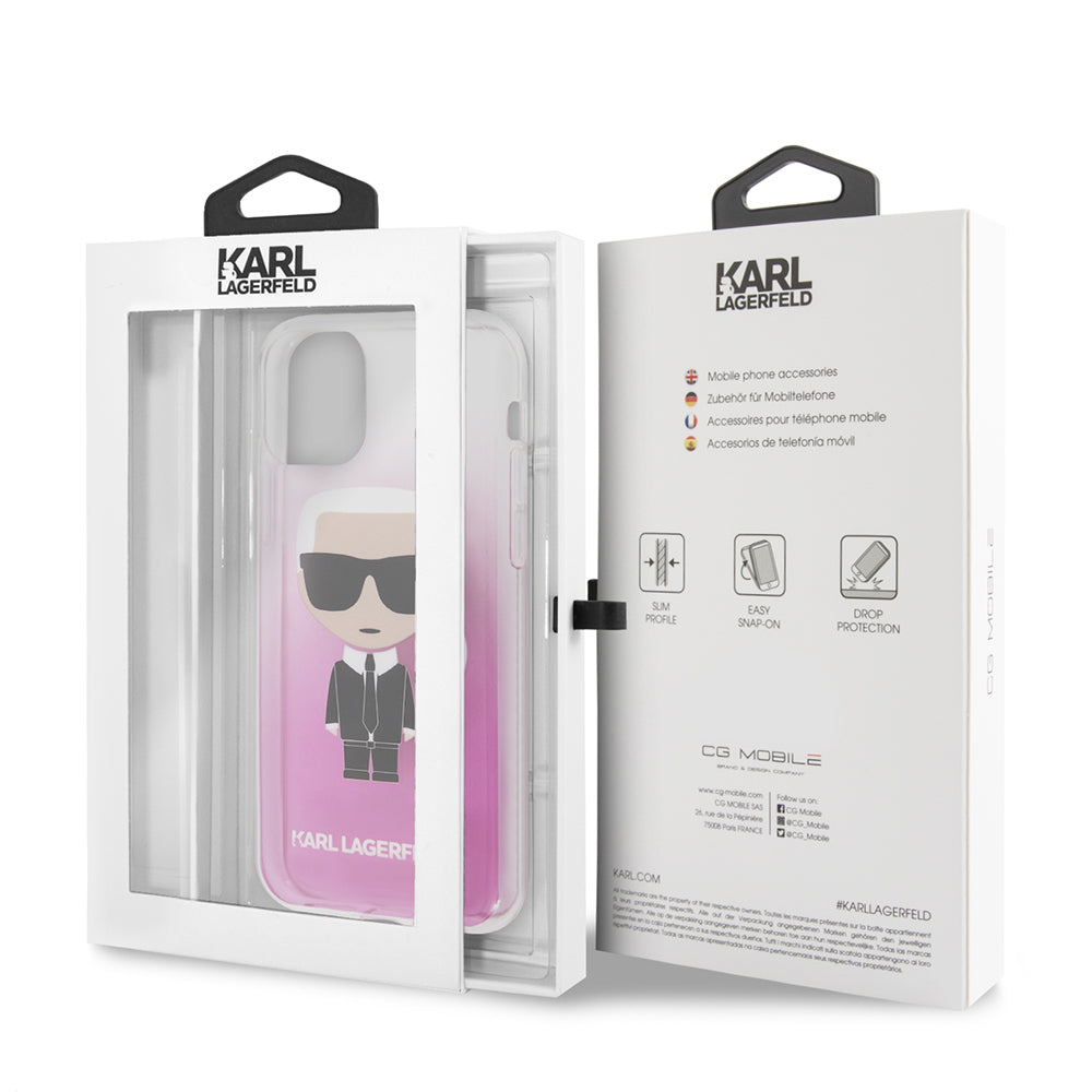 iPhone 11 Kılıf Karl Lagerfeld Yarı Transparan Karl Dizayn Kapak