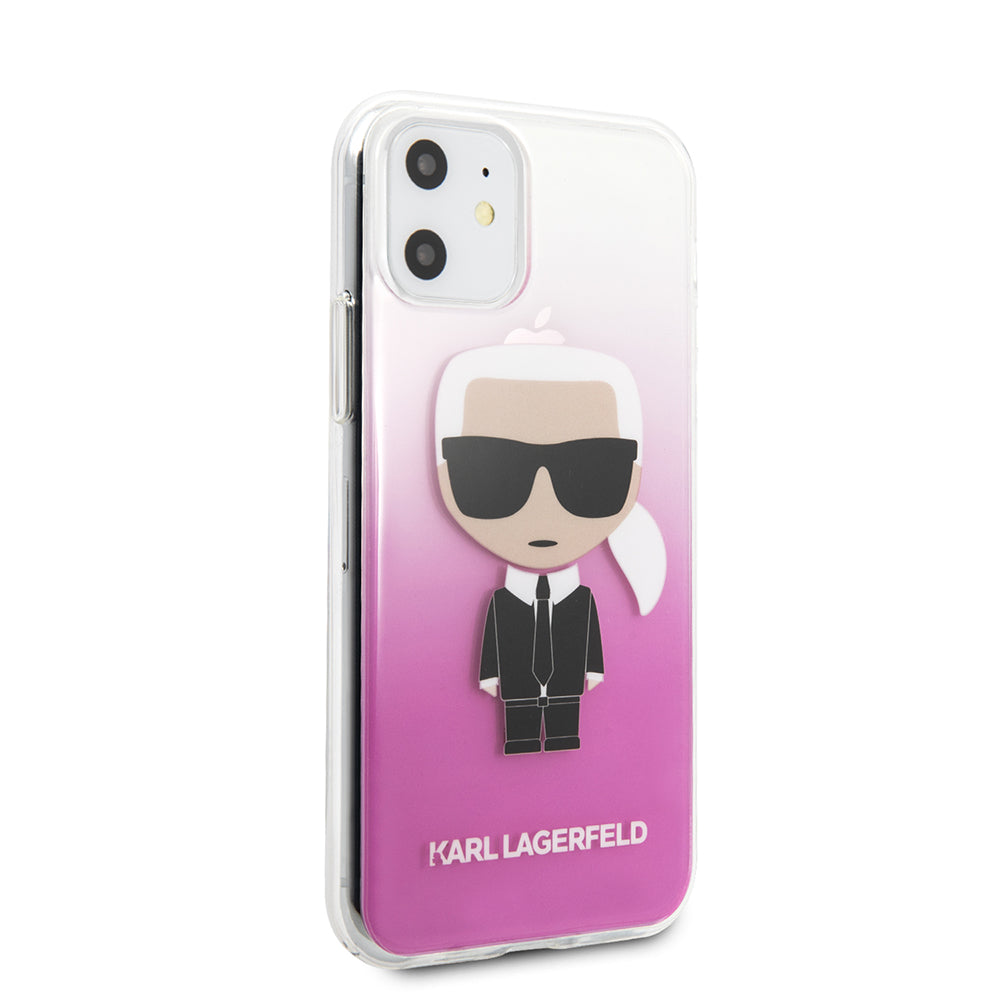 iPhone 11 Kılıf Karl Lagerfeld Yarı Transparan Karl Dizayn Kapak