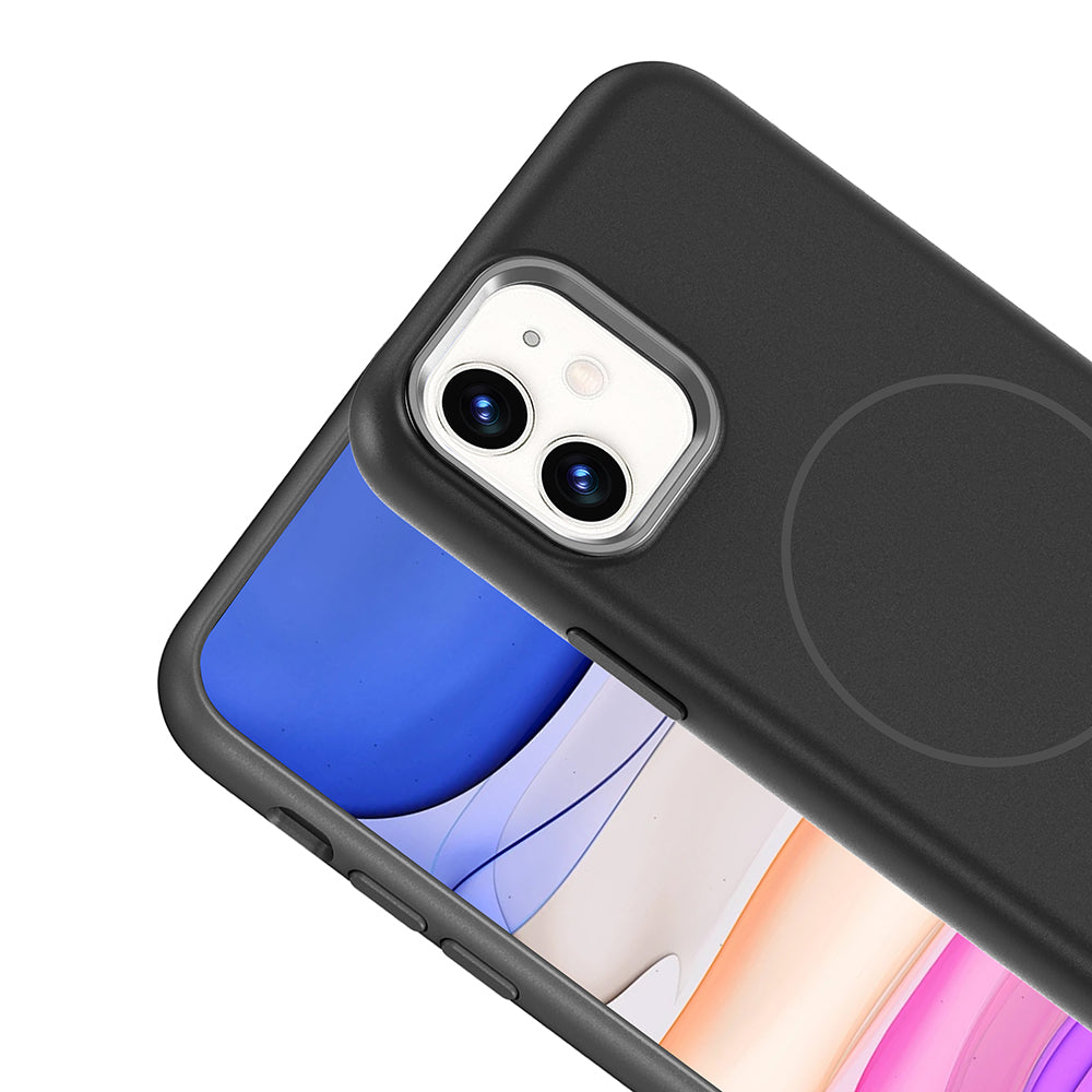 Apple iPhone 11 Kılıf M-Safe Şarj Özellikli Metal Kamera Çerçeveli Zore Edi Silikon Kapak