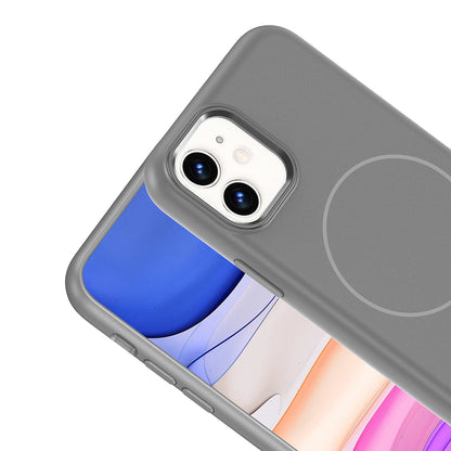 Apple iPhone 11 Kılıf M-Safe Şarj Özellikli Metal Kamera Çerçeveli Zore Edi Silikon Kapak