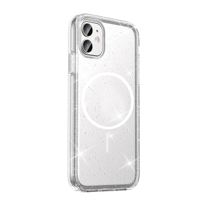 Apple iPhone 11 Kılıf M-safe Şarj Özellikli Parlayan Simli Saydam Renkli Zore Maris Kapak