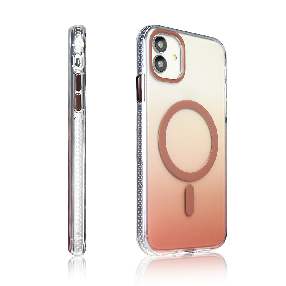 Apple iPhone 11 Kılıf M-safe Şarj Özellikli Transparan Renk Geçişli Zore Toros Kapak