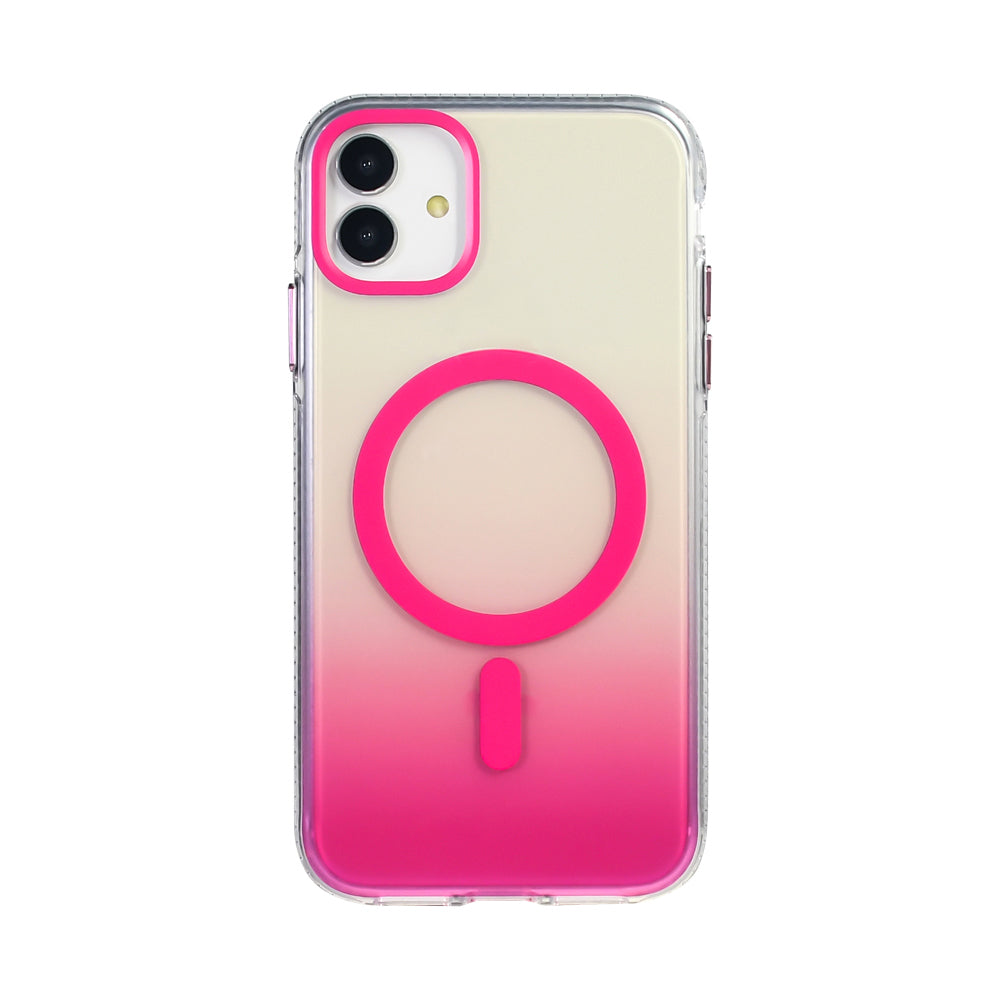 Apple iPhone 11 Kılıf M-safe Şarj Özellikli Transparan Renk Geçişli Zore Toros Kapak