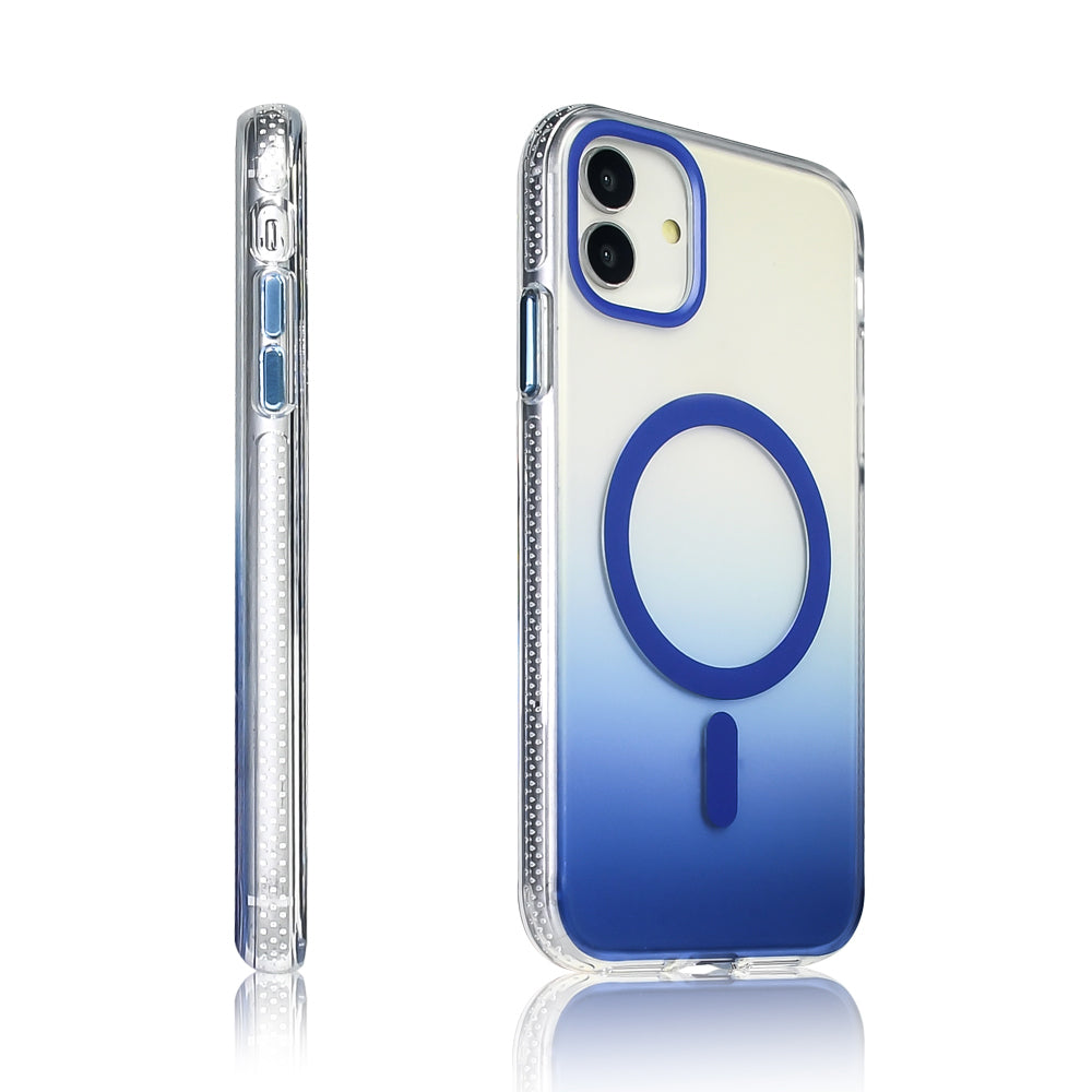Apple iPhone 11 Kılıf M-safe Şarj Özellikli Transparan Renk Geçişli Zore Toros Kapak