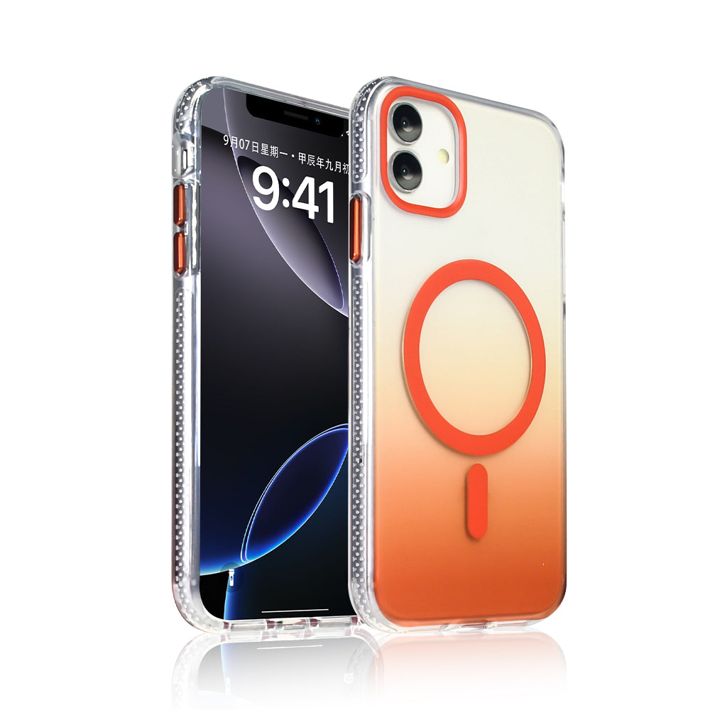 Apple iPhone 11 Kılıf M-safe Şarj Özellikli Transparan Renk Geçişli Zore Toros Kapak
