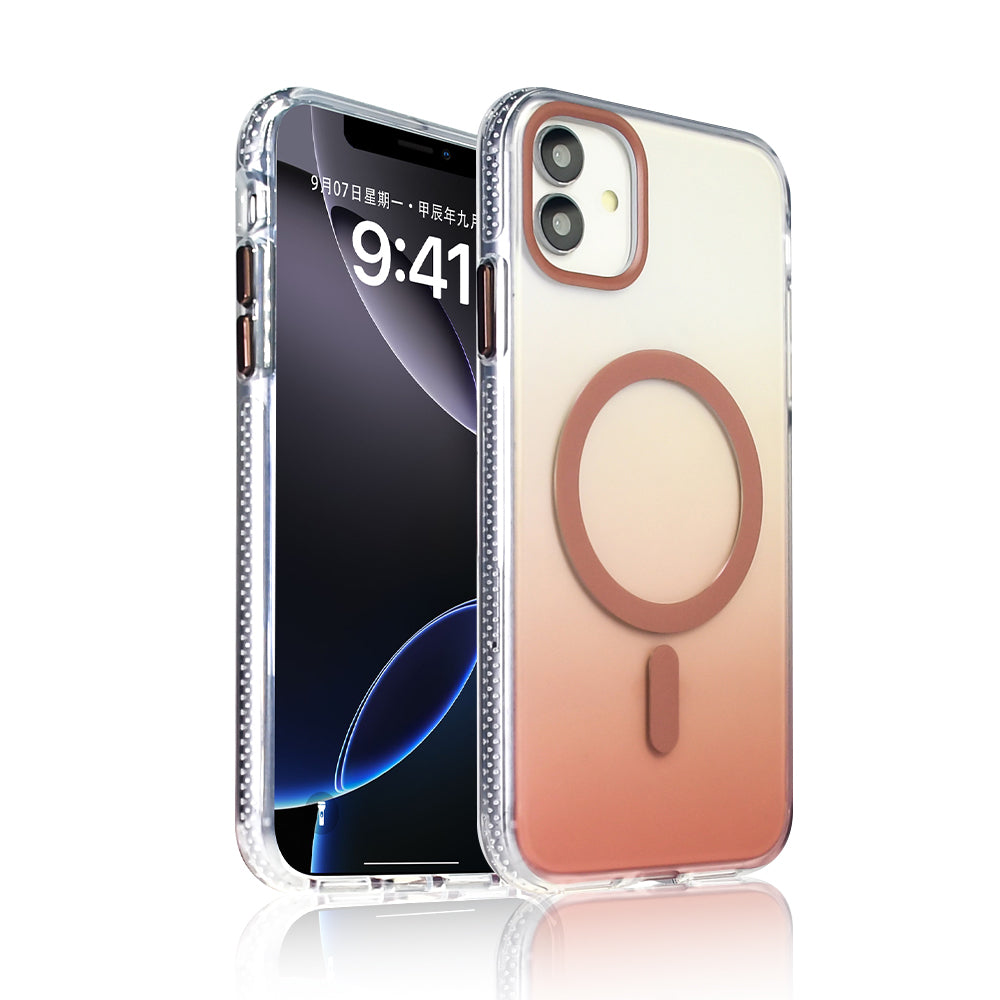 Apple iPhone 11 Kılıf M-safe Şarj Özellikli Transparan Renk Geçişli Zore Toros Kapak