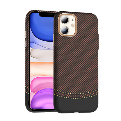 Apple iPhone 11 Kılıf M-safe Şarj Özellikli Karbon Fiber Görünümlü Zore Gros Kapak