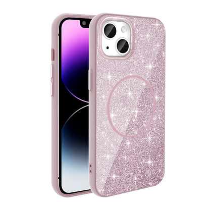 Apple iPhone 11 Kılıf M-safe Şarj Özellikli Parlayan Simli Zore Okso Kapak