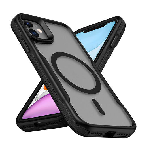 Apple iPhone 11 Kılıf M-safe Şarj Özellikli Renkli Kenar Airbag Şeritli Zore Lamer Kapak