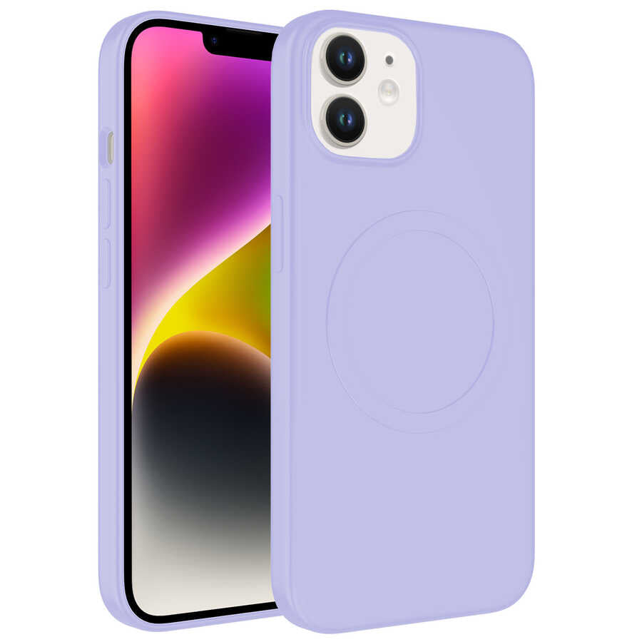 Apple iPhone 11 Kılıf M-safe Wireless Şarj Özellikli Pastel Renk Silikon Zore Plas Kapak