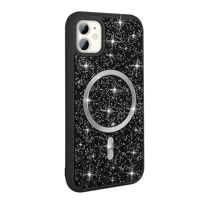 Apple iPhone 11 Kılıf Pırlanta Tasarımlı M-safe Şarj Özellikli Zore Mozaik Silikon Kapak