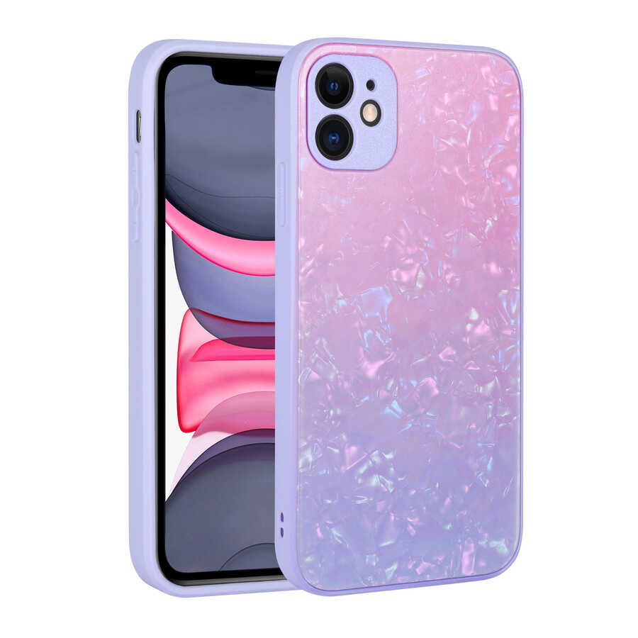 Apple iPhone 11 Kılıf Renk Geçişli Mermer Desenli Sert Silikon Zore Granit Kapak