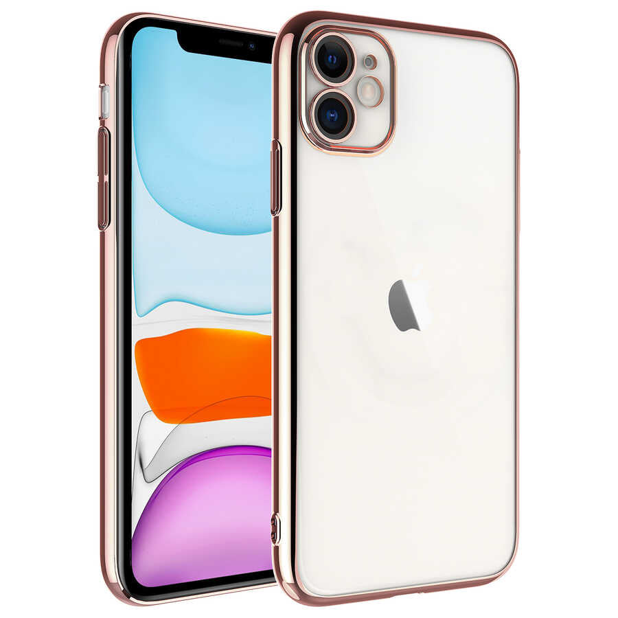 Apple iPhone 11 Kılıf Sert PC Renkli Çerçeveli Zore Riksos Kapak
