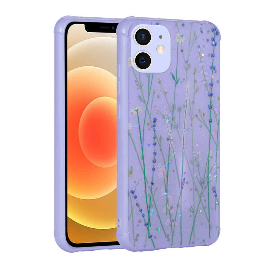 Apple iPhone 11 Kılıf Simli Desenli Kamera Korumalı Parlak Zore Popy Kapak