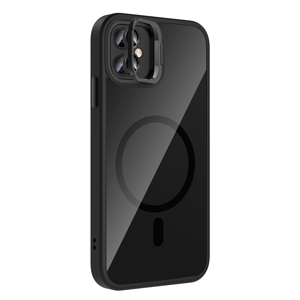 Apple iPhone 11 Kılıf Standlı ve Kamera Lens Hediyeli M-Safe Şarj Özellikli Zore Etro Kapak