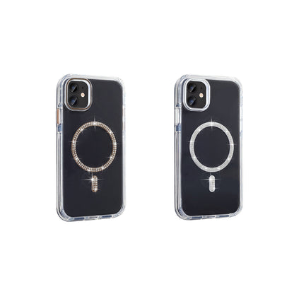Apple iPhone 11 Kılıf Taşlı Tasarım M-safe Şarj Özellikli Zore Koment Silikon Kapak