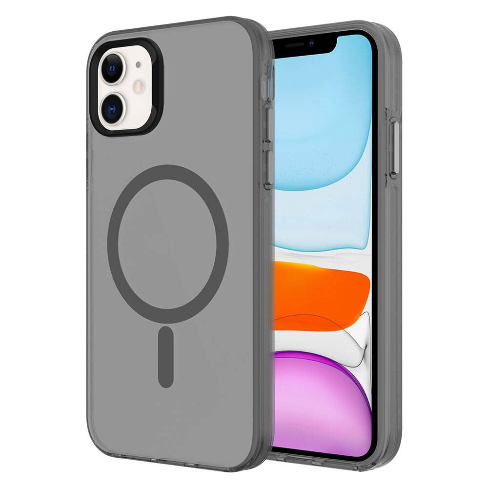 Apple iPhone 11 Kılıf Zore M-safe Şarj Özellikli Buzlu Transparan C-Pro Sert Kapak