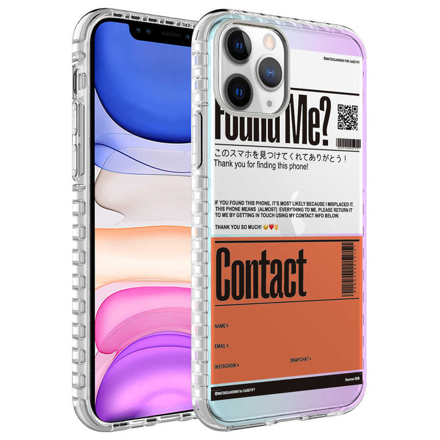Apple iPhone 11 Pro Kılıf Airbag Kenarlı Renkli Desenli Silikon Zore Elegans Kapak