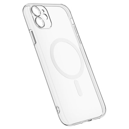 Apple iPhone 12 Kamera Korumalı M-Safe Şarj Özellikli Şeffaf Zore London Sert PC Kapak