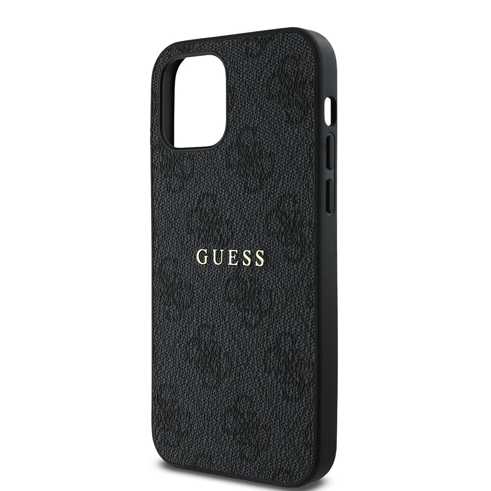 iPhone 12 Kılıf Guess Orjinal Lisanslı M-safe Şarj Özellikli 4G Desen Yazı Logolu Kapak