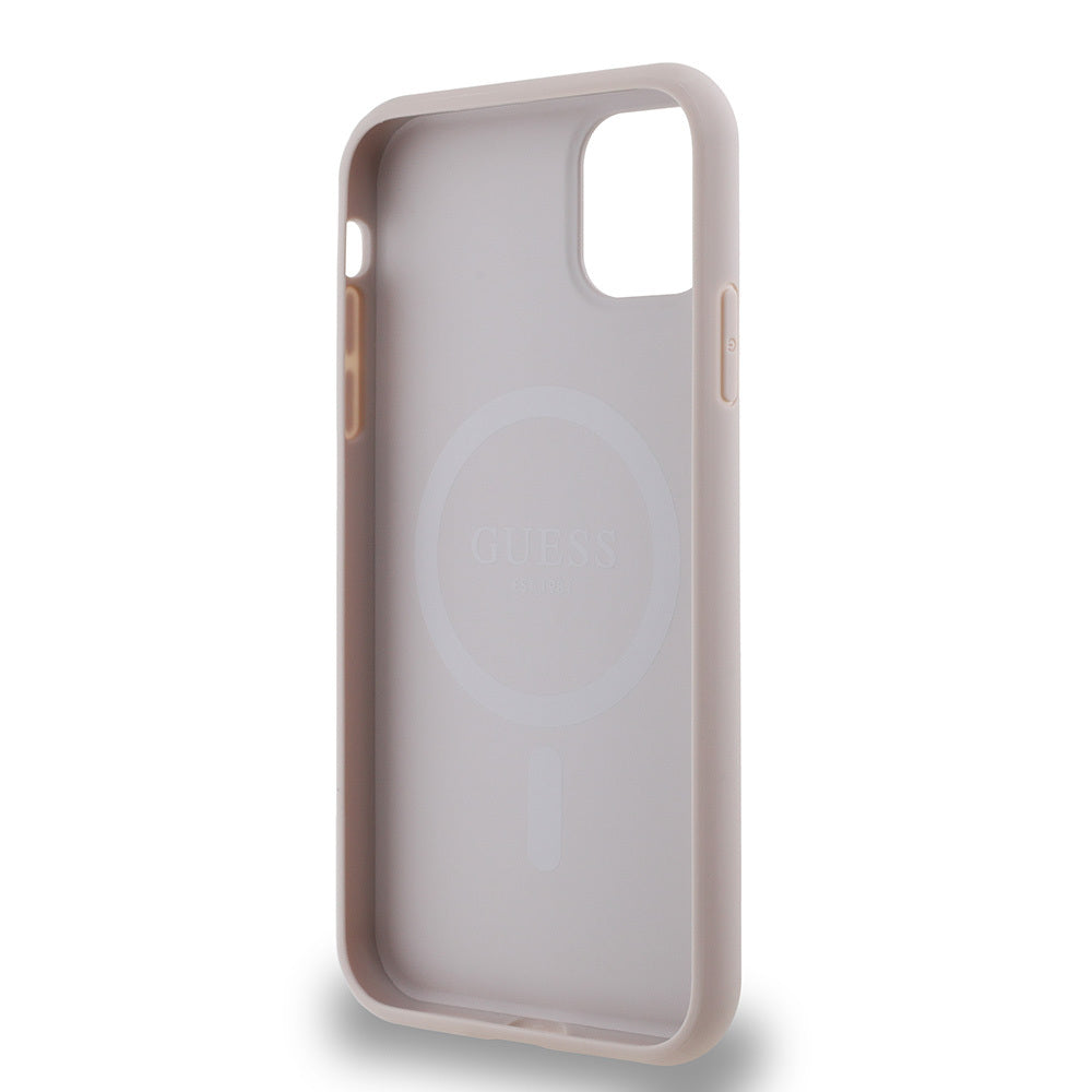iPhone 12 Kılıf Guess Orjinal Lisanslı M-safe Şarj Özellikli Small 4G Classic Kapak