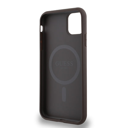iPhone 12 Kılıf Guess Orjinal Lisanslı M-safe Şarj Özellikli Small 4G Classic Kapak
