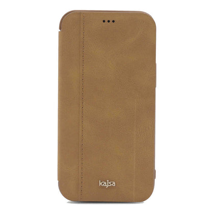iPhone 12 Kılıf Kajsa Dale Serisi Parallel PU Folio Kapaklı Kılıf