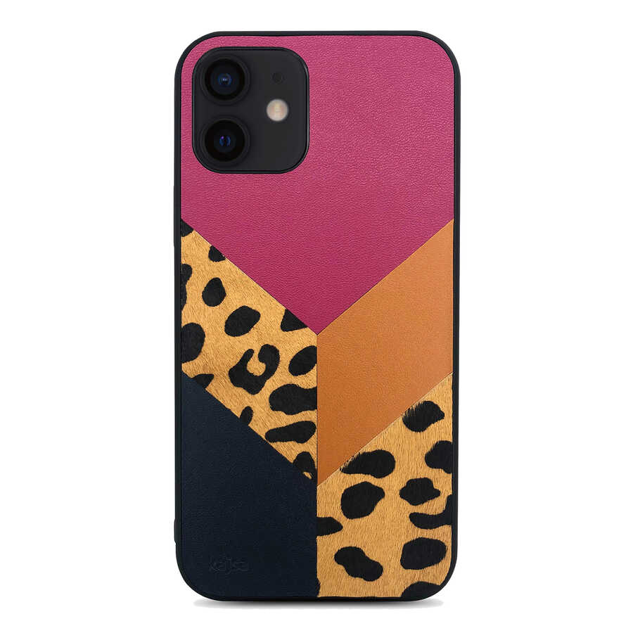 iPhone 12 Kılıf Kajsa Glamorous Serisi Leopard Combo Kapak