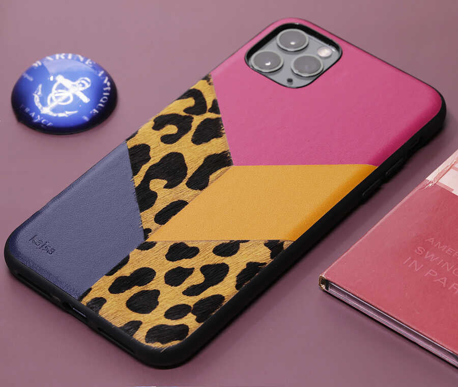 iPhone 12 Kılıf Kajsa Glamorous Serisi Leopard Combo Kapak