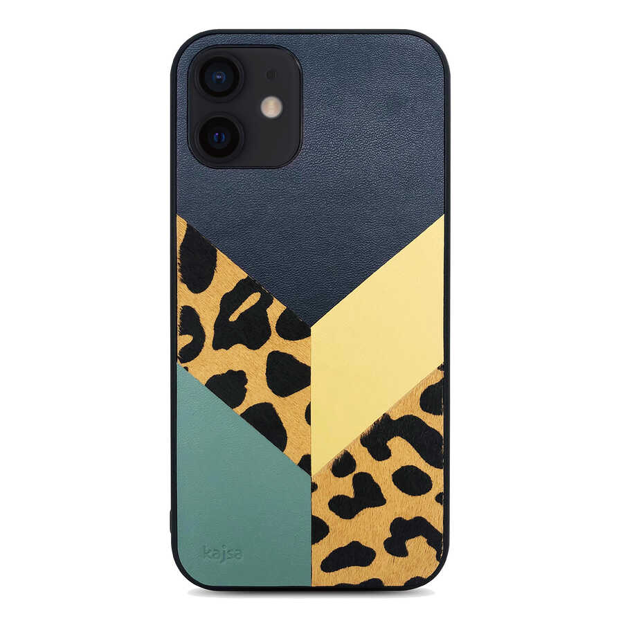 iPhone 12 Kılıf Kajsa Glamorous Serisi Leopard Combo Kapak