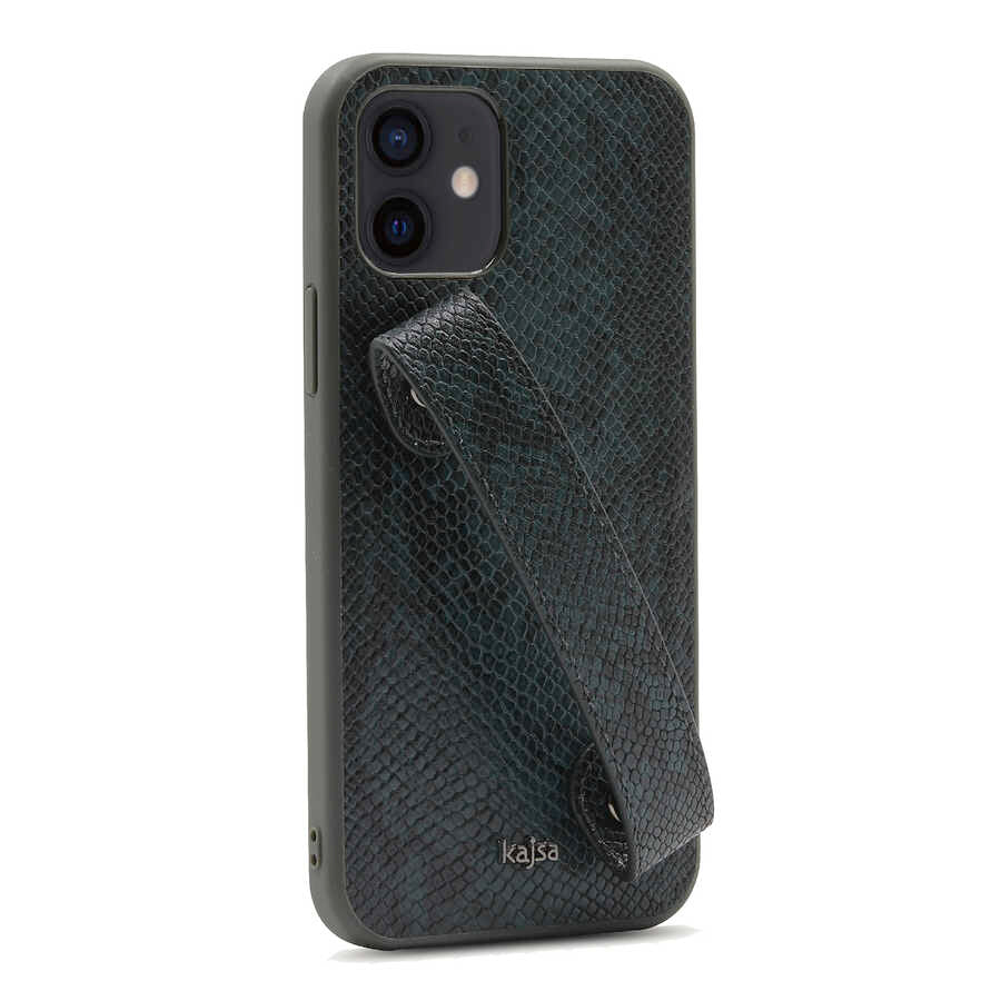 iPhone 12 Kılıf Kajsa Glamorous Serisi Snake Handstrap Kapak