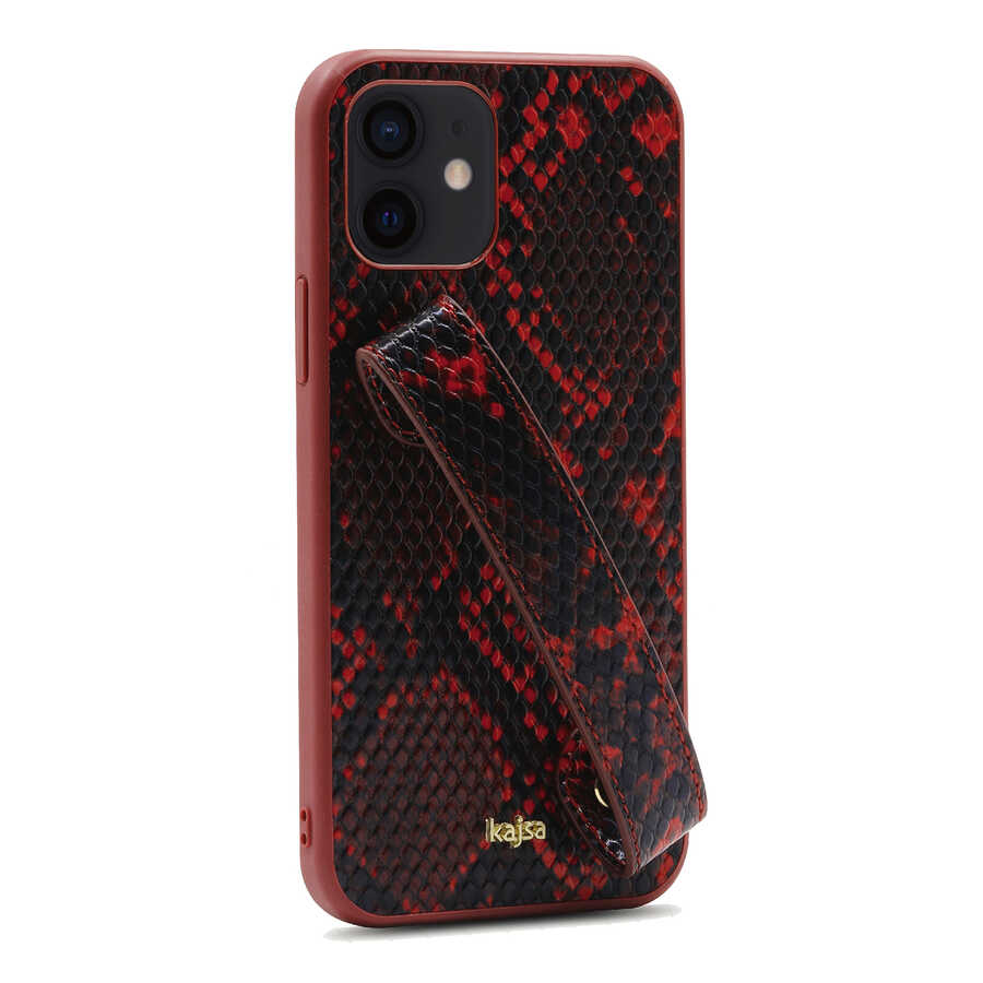 iPhone 12 Kılıf Kajsa Glamorous Serisi Snake Handstrap Kapak