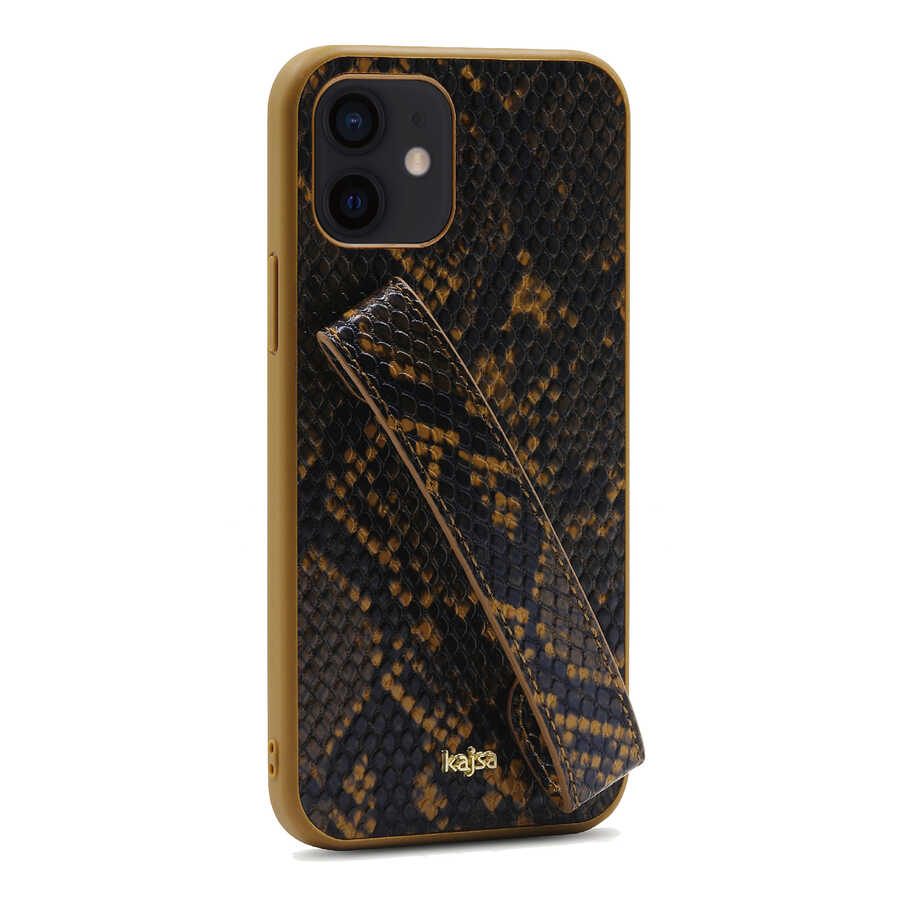 iPhone 12 Kılıf Kajsa Glamorous Serisi Snake Handstrap Kapak